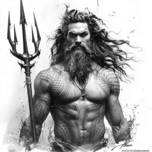 sea-monster-god-tattoo – tattoo design ideas free ai generated – madness – for-temple – Gallery: poseidon-inkby-ai