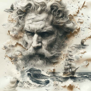 poseidon tattoo design ideas mirrored effect blue myth represents strength