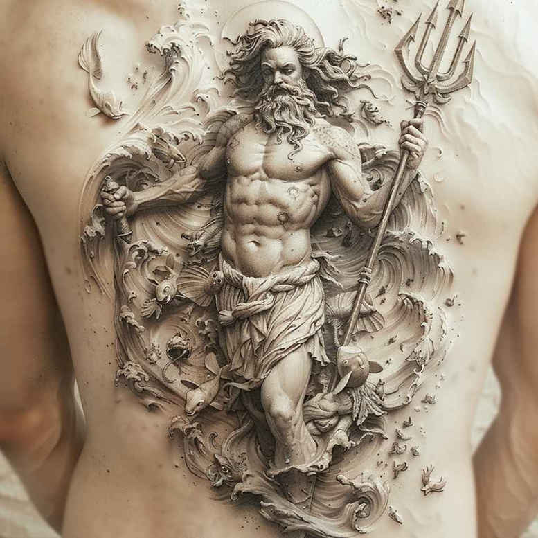 poseidon tattoo design ideas dream motifs deep abyss for hand