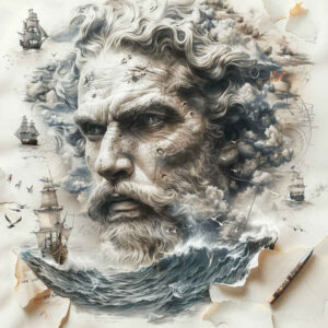 poseidon tattoo design ideas natural blush godly waves endurance and power