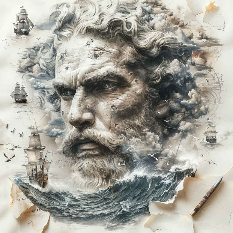 poseidon tattoo design ideas natural blush godly waves endurance and power