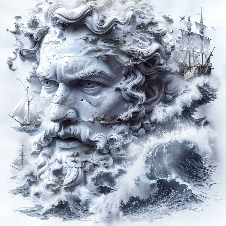 poseidon tattoo design ideas refined detail godly waves for toe