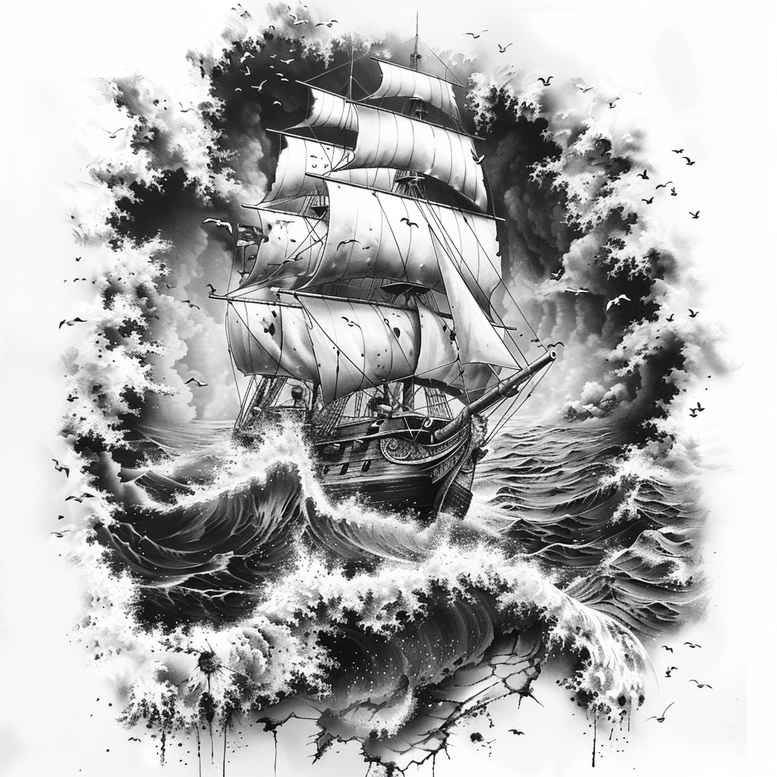 poseidon tattoo design ideas soft shadows marine deity for spine