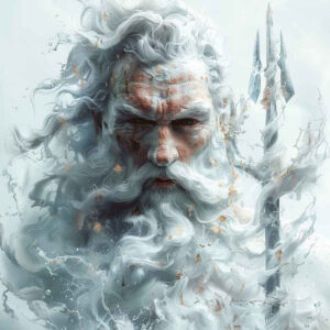 poseidon tattoo design ideas Surrealism melted shapes marine deity for triceps
