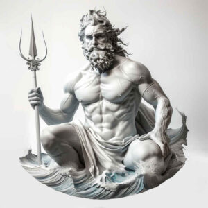 poseidon tattoo design ideas razor-sharp ocean force for lower leg