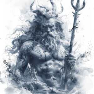 poseidon tattoo design ideas unreal light oceanic strength for toe