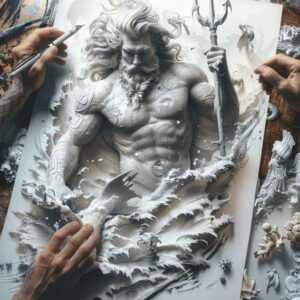poseidon tattoo design ideas glowing sacred current symbol of perseverance