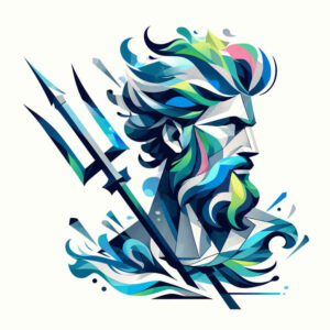 poseidon tattoo design ideas fluid motion sacred current symbolising determination