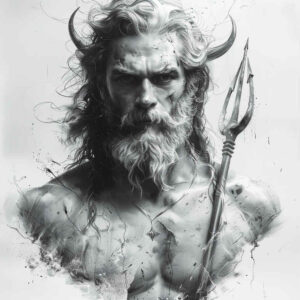 poseidon tattoo design ideas Realism smooth gradients sacred current symbolising perseverance