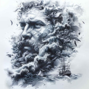 poseidon tattoo design ideas Surrealism ethereal saltwater soul symbolising resilience
