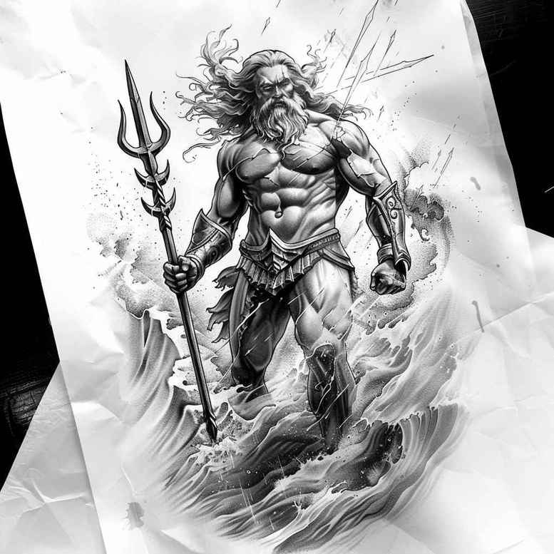 poseidon tattoo design ideas enigmatic aura sea vengeance meaning courage