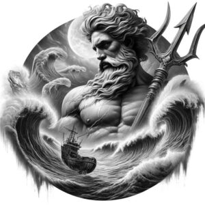 poseidon tattoo design ideas depth perception tidal energy for full back
