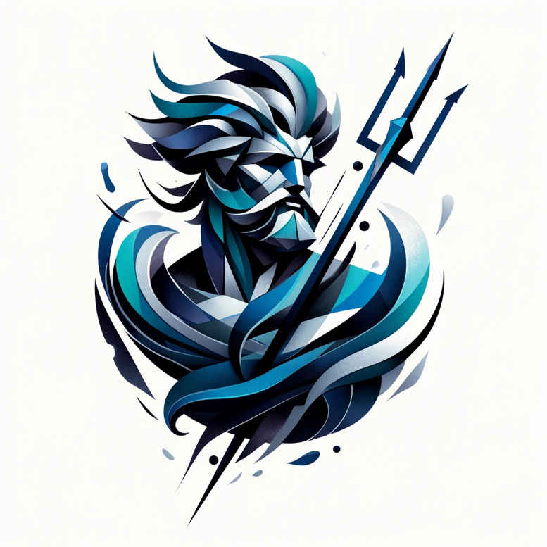 poseidon tattoo design ideas Surrealism bizarre trident symbol for toe