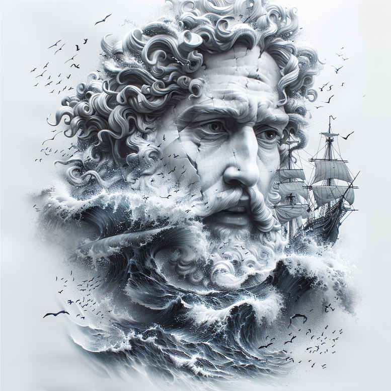 poseidon tattoo design ideas Surrealism phantasmagoria trident symbol stands for endurance
