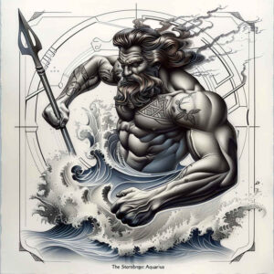 poseidon tattoo design ideas color blending water realm embodying resilience