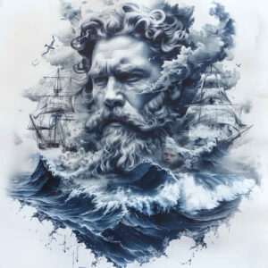 poseidon tattoo design ideas true-to-life water realm for lower arm