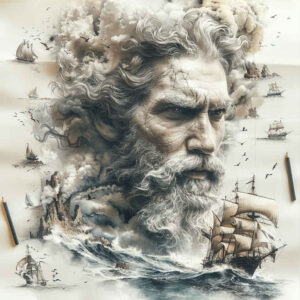 trident-waves-tattoo – tattoo design ideas free ai generated – tattered-clothing – for-stomach – Gallery: poseidon-inkby-ai
