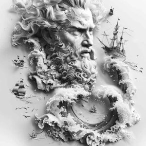 wave-storm-god-tattoo – tattoo design ideas free ai generated – spooky – for-ribs – Gallery: poseidon-inkby-ai