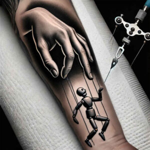 puppets-with-ornament-surrealism-whimsical-for-spine – tattoo design ideas free ai generated – Gallery: puppets-inkby-ai