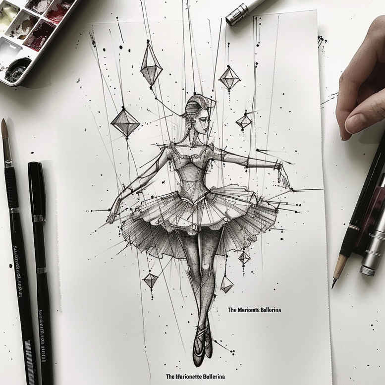 shaded-puppets-neotraditional-classic-motifs-for-elbow – tattoo design ideas free ai generated – Gallery: puppets-inkby-ai