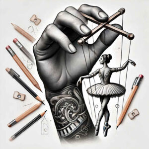 puppets-as-symbol-for-men-neotraditional-textural-detail-for-temple – tattoo design ideas free ai generated – Gallery: puppets-inkby-ai