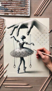 wooden-puppets-neotraditional-artistic-contrast-for-triceps – tattoo design ideas free ai generated – Gallery: puppets-inkby-ai