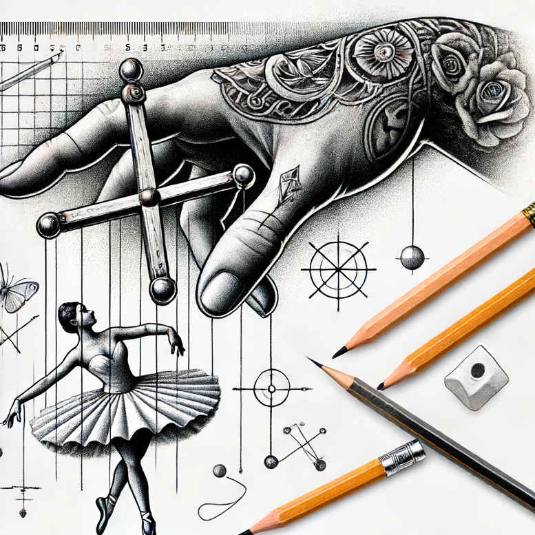 puppets tattoo design ideas volume effect distorted motion embodying determination