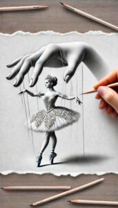 puppets tattoo design ideas Surrealism floating elements emotional tension for upper arm