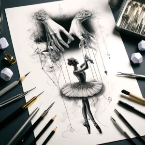 puppets tattoo design ideas mirrored effect symbolic for nape