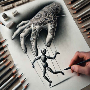 puppets-with-mystery-motif-realism-vivid-detail-for-back-of-neck – tattoo design ideas free ai generated – Gallery: puppets-inkby-ai
