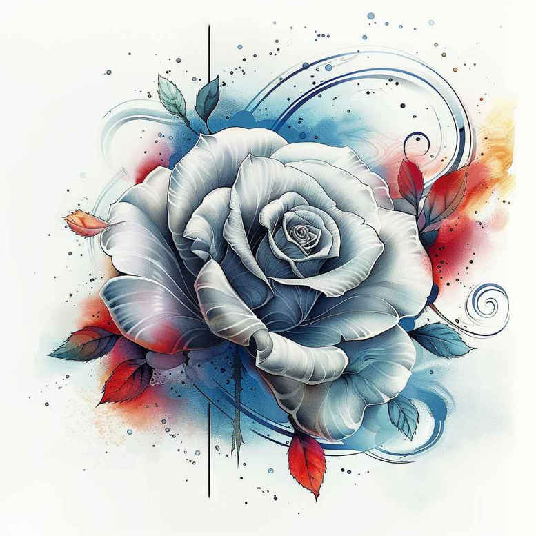 3d-rose-tattoo – tattoo design ideas free ai generated – minimal-texture – for-elbow – Gallery: roses-inkby-ai