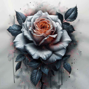 3d-rose-tattoo – tattoo design ideas free ai generated – minimalist-script – for-outer-arm – Gallery: roses-inkby-ai