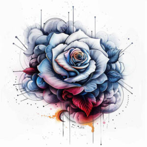 3d-rose-tattoo – tattoo design ideas free ai generated – simple-form – for-lower-thigh – Gallery: roses-inkby-ai