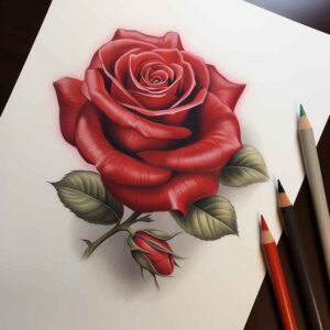 abstract-rose-tattoo – tattoo design ideas free ai generated – few-strokes – for-nape – Gallery: roses-inkby-ai
