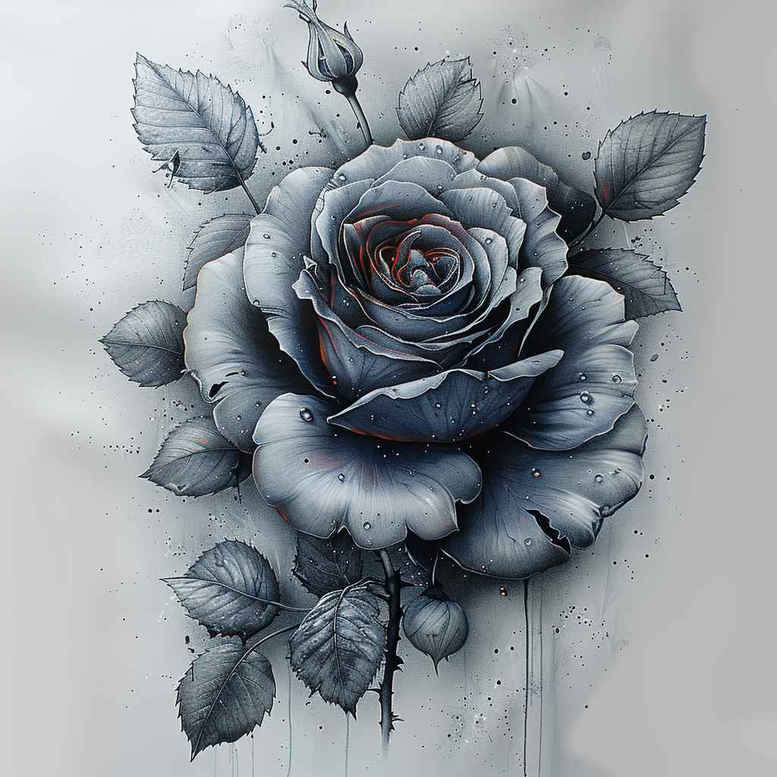 abstract-rose-tattoo – tattoo design ideas free ai generated – minimal-texture – for-lower-arm – Gallery: roses-inkby-ai