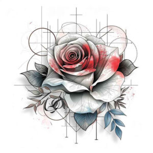 artistic-rose-tattoo – tattoo design ideas free ai generated – abstract – for-spine – Gallery: roses-inkby-ai
