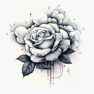 artistic-rose-tattoo – tattoo design ideas free ai generated – discreet – for-outer-arm – Gallery: roses-inkby-ai