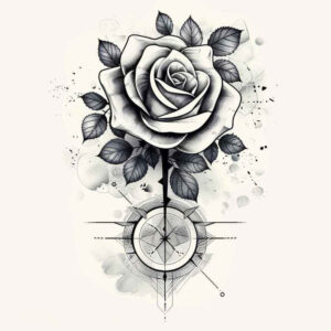 artistic-rose-tattoo – tattoo design ideas free ai generated – miniature – for-elbow – Gallery: roses-inkby-ai