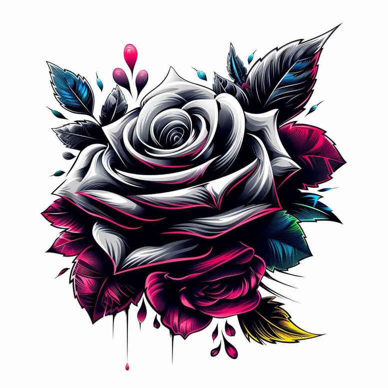 artistic-rose-tattoo – tattoo design ideas free ai generated – soft-touch – for-upper-thigh – Gallery: roses-inkby-ai