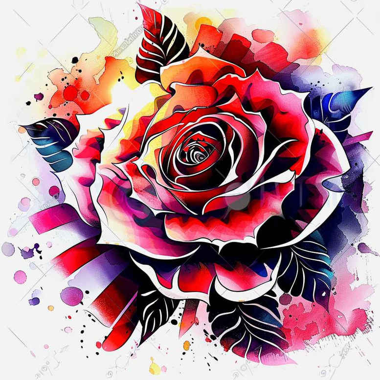 bold-contour-rose-tattoo – tattoo design ideas free ai generated – bare – for-arm – Gallery: roses-inkby-ai