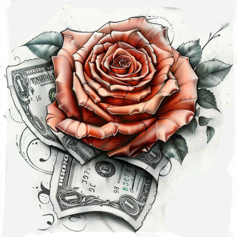 bold-contour-rose-tattoo – tattoo design ideas free ai generated – mini-ink – for-inner-arm – Gallery: roses-inkby-ai