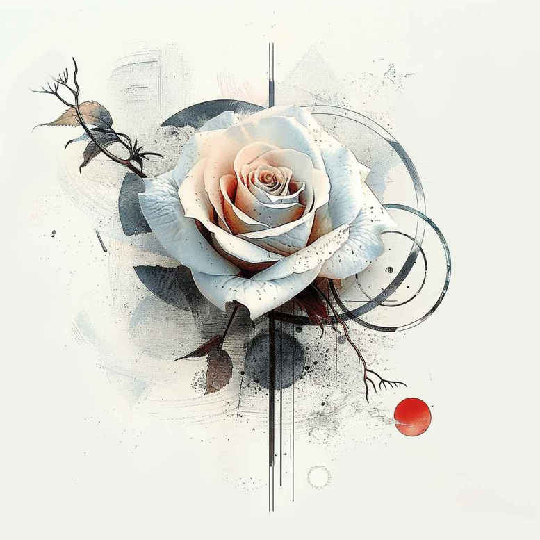 bold-contour-rose-tattoo – tattoo design ideas free ai generated – pure-motif – for-elbow – Gallery: roses-inkby-ai