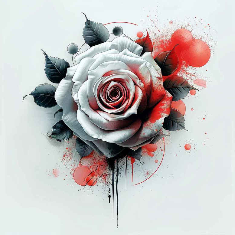 bold-contour-rose-tattoo – tattoo design ideas free ai generated – uncluttered – for-shoulder – Gallery: roses-inkby-ai