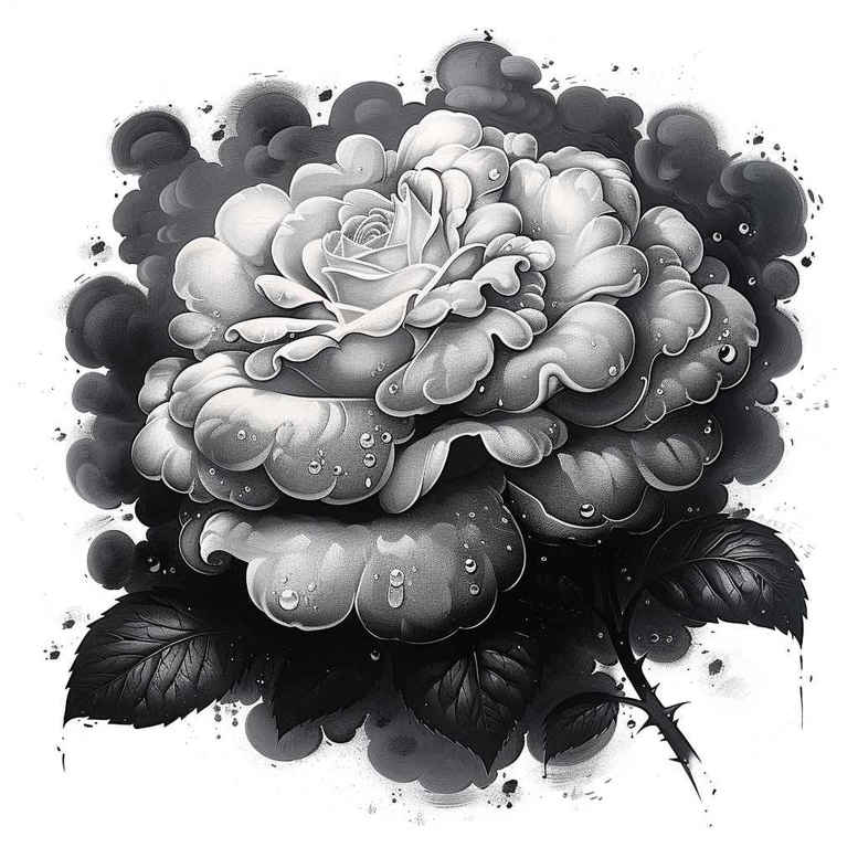 colorful-rose-tattoo – tattoo design ideas free ai generated – diminutive – for-calf – Gallery: roses-inkby-ai