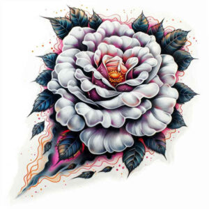 colorful-rose-tattoo – tattoo design ideas free ai generated – single-color – for-outer-arm – Gallery: roses-inkby-ai