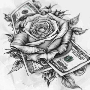 detailed-rose-tattoo – tattoo design ideas free ai generated – pure-shape – for-upper-back – Gallery: roses-inkby-ai