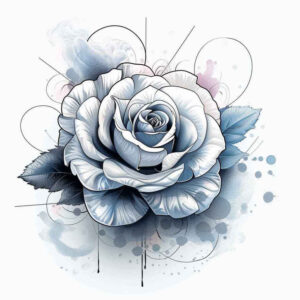 energy-rose-tattoo – tattoo design ideas free ai generated – clean-stroke – for-hip – Gallery: roses-inkby-ai