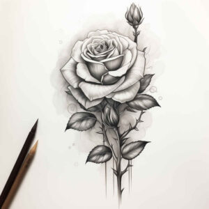 energy-rose-tattoo – tattoo design ideas free ai generated – compact – for-spine – Gallery: roses-inkby-ai