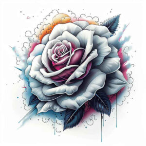 energy-rose-tattoo – tattoo design ideas free ai generated – nonintrusive – for-side-torso – Gallery: roses-inkby-ai