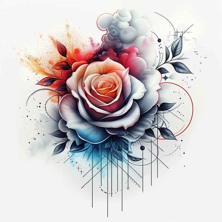 energy-rose-tattoo – tattoo design ideas free ai generated – tiny-detail – for-inner-arm – Gallery: roses-inkby-ai